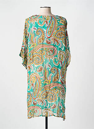 Robe de plage tissage crêpe vert CYELL femme
