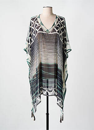 Robe de plage tissage crêpe noir MIRADONNA femme
