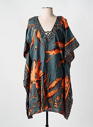 Robe de plage manches 3/4 orange MIRADONNA femme