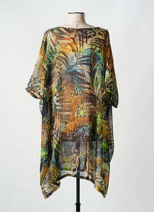 Robe de plage tissage crêpe vert AMORESSA femme