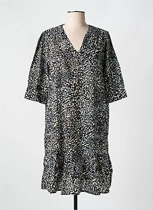 Robe mi-longue manches courtes manches courtes noir CYELL femme