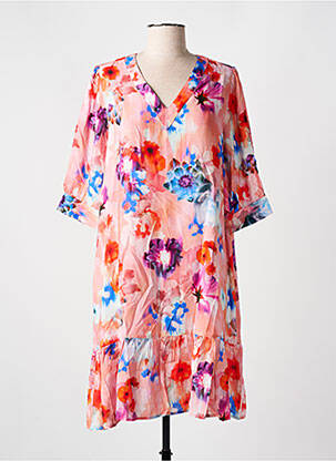 Robe de plage manches courtes rose CYELL femme