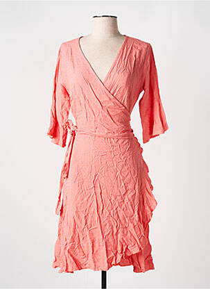 Robe mi-longue manches courtes manches courtes rose CYELL femme