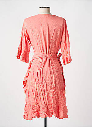 Robe mi-longue manches courtes manches courtes rose CYELL femme