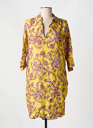Robe mi-longue manches 3/4 manches 3/4 jaune CYELL femme