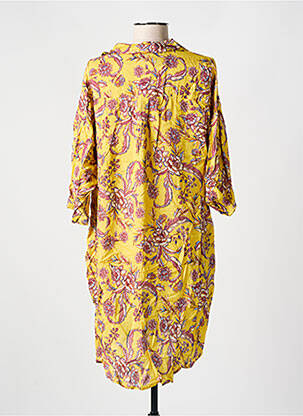 Robe mi-longue manches 3/4 manches 3/4 jaune CYELL femme
