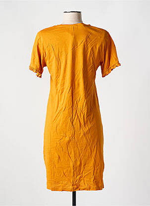 Robe mi-longue manches courtes manches courtes orange CYELL femme