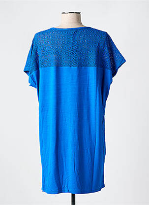 Tunique manches courtes col v bleu MIRADONNA femme