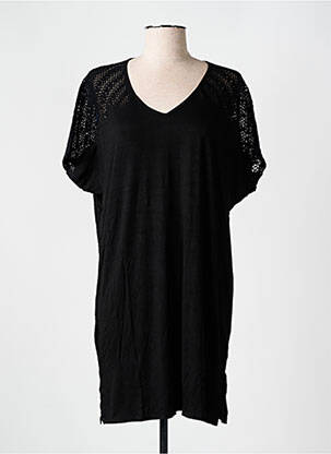 Tunique manches courtes col v noir MIRADONNA femme