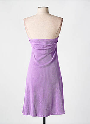 Robe courte coupe évasée sans manche violet CYELL femme