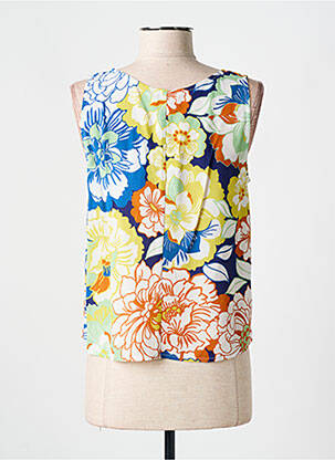 Top tissage crêpe sans manche bleu CYELL femme