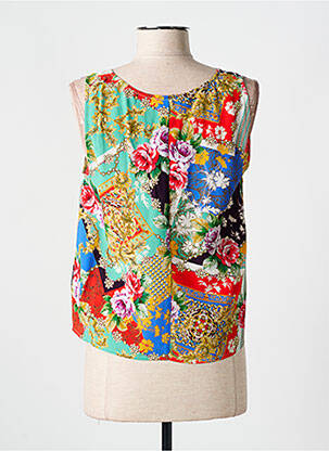 Top tissage crêpe sans manche rouge CYELL femme