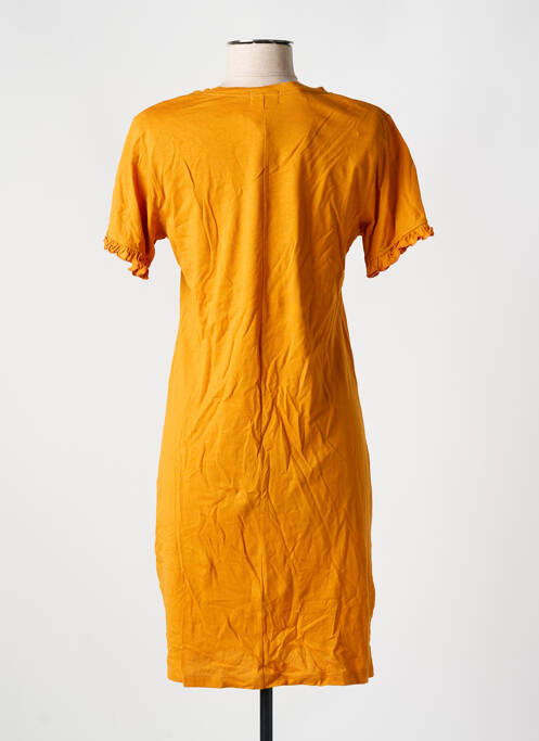 Robe mi-longue manches courtes manches courtes orange CYELL femme