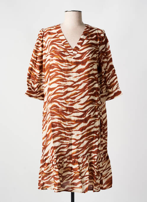 Robe mi-longue marron CYELL pour femme