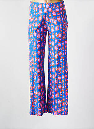 Pantalon droit taille élastique bleu CYELL femme