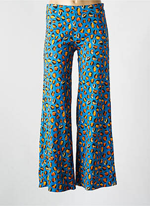 Pantalon droit taille élastique bleu CYELL femme