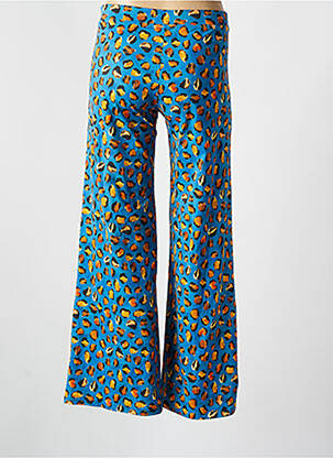 Pantalon droit taille élastique bleu CYELL femme