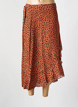 Jupe longue imprimé fantaisie marron CYELL femme