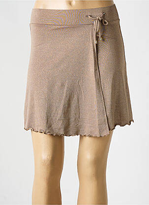 Jupe courte taille élastique beige CYELL femme