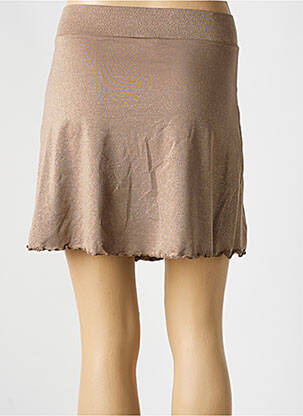 Jupe courte taille élastique beige CYELL femme