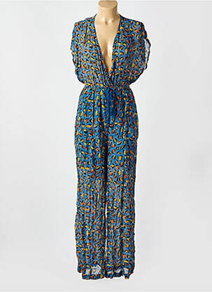 Robe longue imprimé fantaisie sans manche bleu CYELL femme
