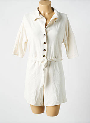 Combishort fermeture boutonnée sur le devant manches courtes blanc CYELL femme