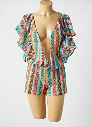 Combishort coupe cintrée manches courtes vert LULI FAMA femme