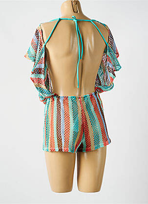 Combishort coupe cintrée manches courtes vert LULI FAMA femme