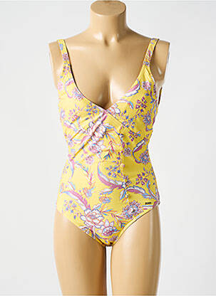 Maillot de bain 1 pièce imprimé fantaisie jaune CYELL femme