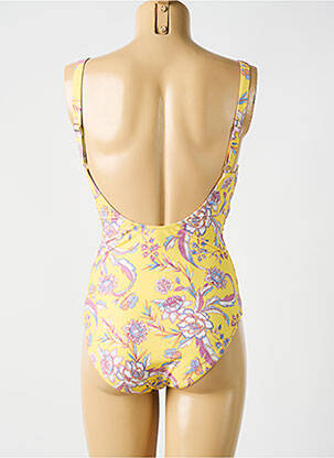 Maillot de bain 1 pièce imprimé fantaisie jaune CYELL femme
