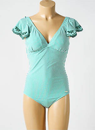 Maillot de bain 1 pièce imprimé fantaisie vert CYELL femme