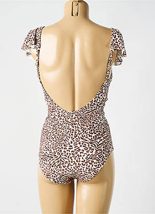 Maillot de bain 1 pièce imprimé fantaisie beige CYELL femme