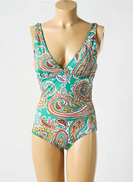Maillot de bain 1 pièce imprimé fantaisie vert CYELL femme