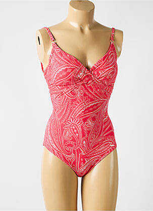 Maillot de bain 1 pièce imprimé fantaisie rouge CYELL femme