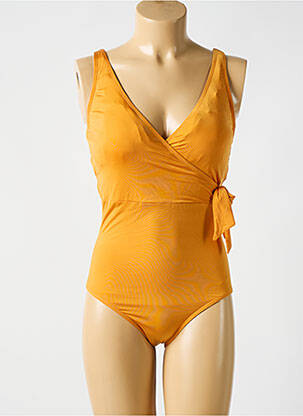 Maillot de bain 1 pièce bretelles élastiquées jaune CYELL femme