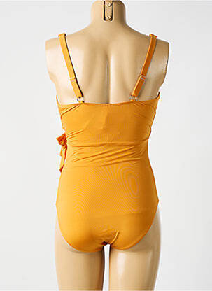 Maillot de bain 1 pièce bretelles élastiquées jaune CYELL femme