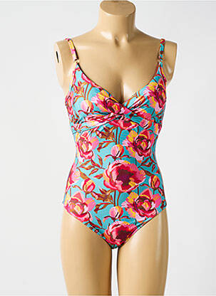 Maillot de bain 1 pièce imprimé fantaisie bleu CYELL femme
