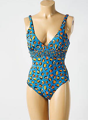 Maillot de bain 1 pièce imprimé fantaisie bleu CYELL femme