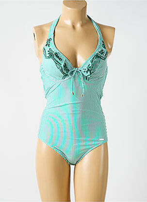 Maillot de bain 1 pièce imprimé fantaisie vert CYELL femme