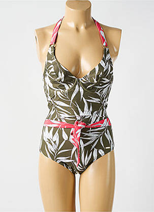 Maillot de bain 1 pièce imprimé fantaisie vert CYELL femme