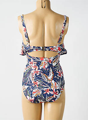 Maillot de bain 1 pièce imprimé fantaisie bleu CYELL femme