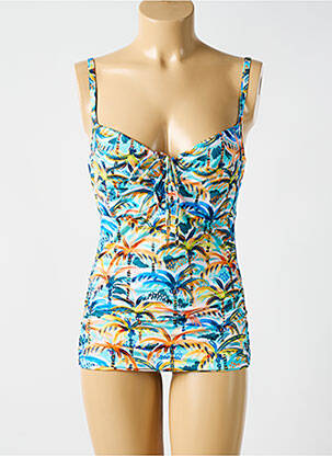 Maillot de bain 1 pièce imprimé fantaisie bleu CYELL femme
