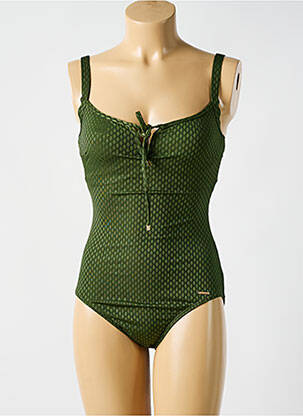 Maillot de bain 1 pièce bretelles élastiquées ajustables vert CYELL femme