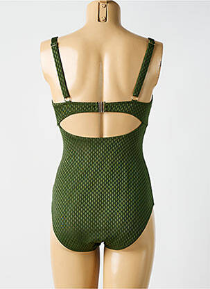 Maillot de bain 1 pièce bretelles élastiquées ajustables vert CYELL femme