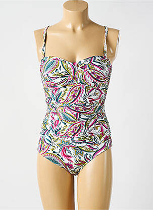 Maillot de bain 1 pièce imprimé fantaisie blanc CYELL femme