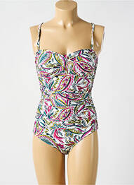 Maillot de bain 1 pièce imprimé fantaisie blanc CYELL femme