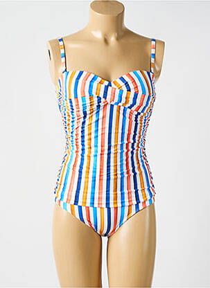 Maillot de bain 1 pièce imprimé fantaisie bleu CYELL femme
