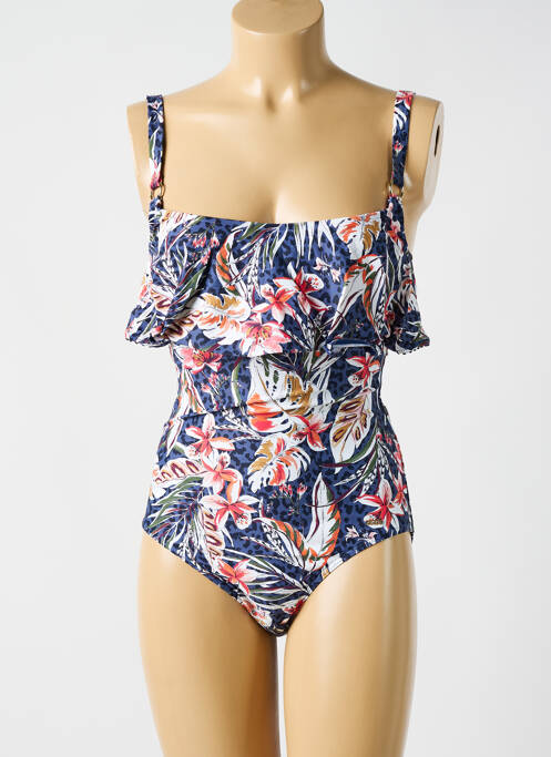 Maillot de bain 1 pièce bleu CYELL pour femme