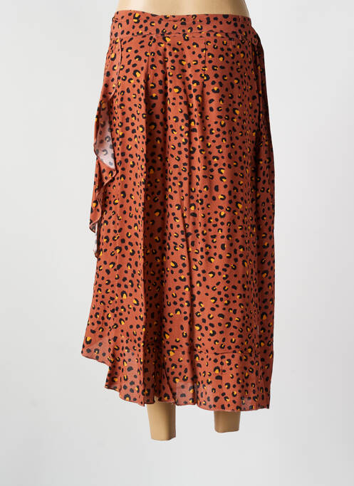 Jupe longue imprimé fantaisie marron CYELL femme