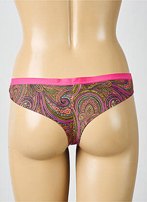 Tanga tissage satiné rose ANTIGEL femme
